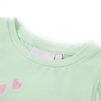 Kindershirt met ruches aan de mouwen 128 zachtgroen - thumbnail