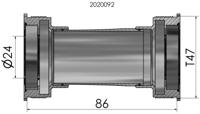 Elvedes Trapas thread fit t47 shimano intern 86 mm - thumbnail
