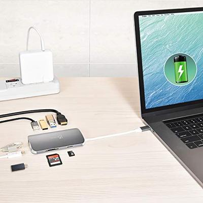 j5create USB C Hub Adapter Multi-Monitor 10-in-1 poort dockingstation 4K HDMI, VGA, Ethernet, USB 3.0, MicroSD, SD, USB-C 3.1 + stroomvoorziening | voor pc, laptop, tablet, displayaansluiting