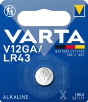 Varta Knoopcel LR43 1.5 V 1 stuk(s) 120 mAh Alkaline ALKALINE Spec. V12GA/LR43 Bli1 - thumbnail