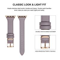 Leren bandje - Oudroze - Geschikt voor Apple Watch 44mm / 45mm / 46mm / 49mm - thumbnail