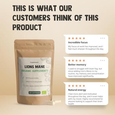 Cupplement Lions Mane Organic Powder 60Gram Cupplement Lions Mane Organic Powder 60Gram
