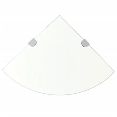 Hoekschap met chromen dragers transparant 25x25 cm glas