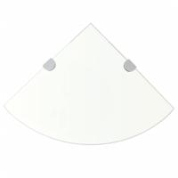 Hoekschap met chromen dragers transparant 25x25 cm glas - thumbnail