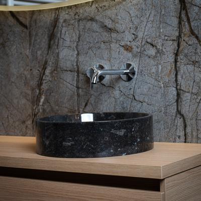 Waskom Loutro Louise B Rond 40x40x12 cm Marmer Black Loutro Waskom Loutro Louise B Rond 40x40x12 cm Marmer Black Loutro