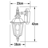 Konstsmide Pallas Down 519-250 Buitenlamp (wand) Spaarlamp, LED E27 60 W Wit - thumbnail