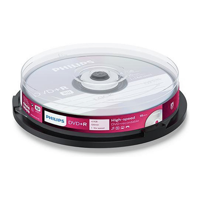 Philips DVD+R blanco's (4,7 GB data/120 minuten video, 16x high-speed opname, 10 spindel) - thumbnail