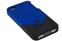 iFrogz iPhone 4 Luxe Originele Hoes Blauw-Zwart Polycarbonaat 2 Schaal Fluweelkleurig Gevoel Metallic Effecten Intensieve Kleur - thumbnail