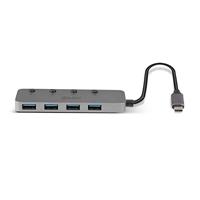 LINDY 43383 USB-C (USB 3.2 Gen 2) multiport hub 4 poorten Grijs - thumbnail