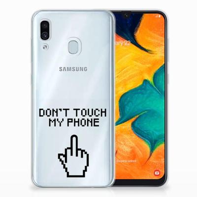 Samsung Galaxy A30 Silicone-hoesje Finger Don't Touch My Phone Samsung Galaxy A30 Silicone-hoesje Finger Don't Touch My Phone