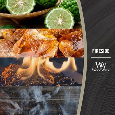 WoodWick Geurkaars Mini Fireside - 8 cm / ø 7 cm - Geurkaars in Glas - Houten Lont WoodWick Geurkaars Mini Fireside - 8 cm / ø 7 cm - Geurkaars in Glas - Houten Lont