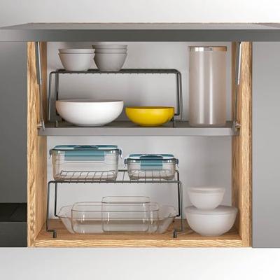 Metaltex Stapelbaar Rek voor Borden 32x32x14 cm 2 Stuks Zwart