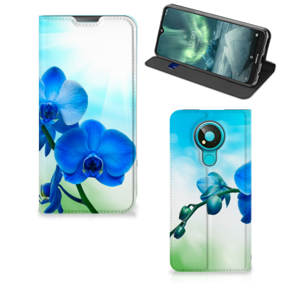 Nokia 3.4 Smart Cover Orchidee Blauw - Cadeau voor je Moeder Nokia 3.4 Smart Cover Orchidee Blauw - Cadeau voor je Moeder