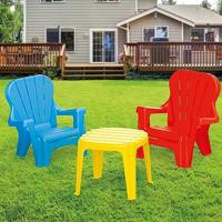 Dolu Tafel met 2 Stoelen Blauw/Rood/Geel - thumbnail