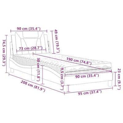 Bed met matras kunstleer wit 90x190 cm