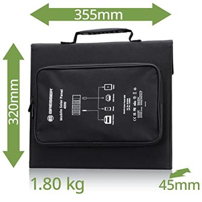 BRESSER Mobiele zonnelader 40 watt met USB- en DC-aansluiting