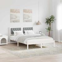 Bedframe met hoofdeinde Lichtgrijs 150 x 200 cm Stof - thumbnail
