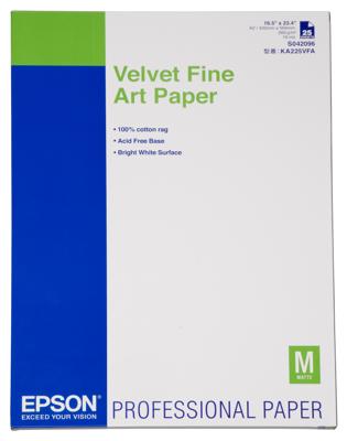 Epson S042096 Velvet Fine Art Paper A2 260g 25 vel