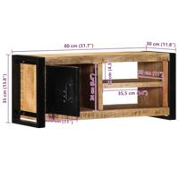 Tv-meubel 80x30x35 cm massief ruw mangohout - thumbnail