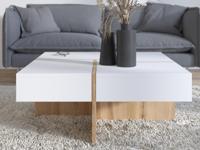 Vierkante salontafel DRAGON wit/wotan eik - thumbnail