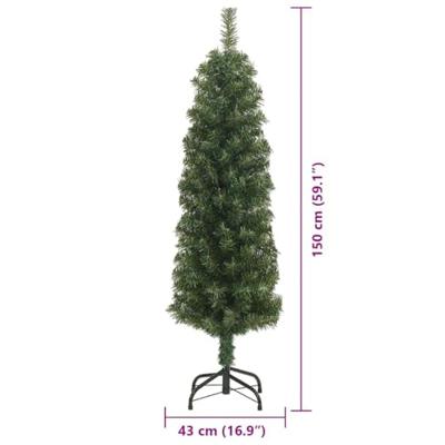 VidaXL Kunstkerstboom groen 150 cm pvc en staal en kunststof