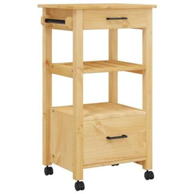 Keukentrolley MONZA 48x40x88,5 cm massief grenenhout