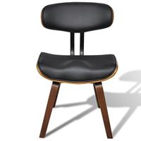 Eetkamerstoelen 2 st gebogen hout en kunstleer - thumbnail