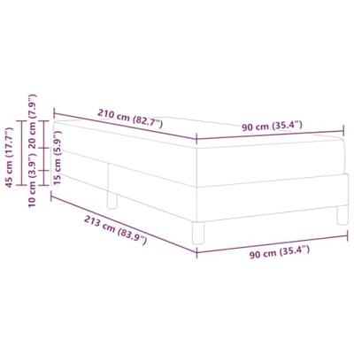 Boxspringbed met matras Donkergrijs 90 x 210 cm Stof