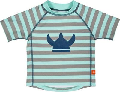 Lässig Splash & Fun Korte mouw Rashguard / zwemshirt - Striped aqua 6 maanden