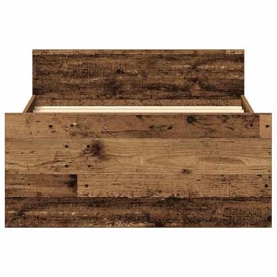Bedframe zonder matras 75x190 cm spaanplaat oud hout