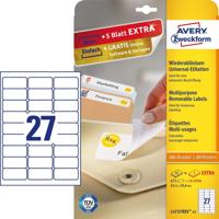 Etiket Avery L4737REV-25 63.5x29.6mm wit 675 etiketten - thumbnail