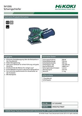 Vlakschuurmachine sv12sg wbz