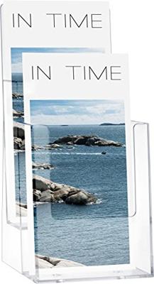 Helit H2351502 Folderhouder Glas (helder) 1/3 DIN A4 staand Aantal vakken 2 1 stuk(s) (b x h x d) 116 x 256 x 138 mm