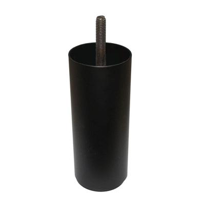 Stalen meubelpoot zwart rond ø 6 cm en hoogte 12 cm (M8)