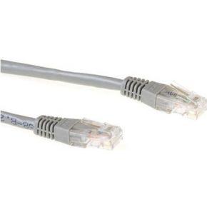 Patchkabel UTP CAT6A Grijs 1M ACT RJ45 met koperen AWG24 geleiders 50mu vergulde RJ45 contacten