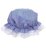 Slaapmuts kort blauw/wit gestreept - thumbnail