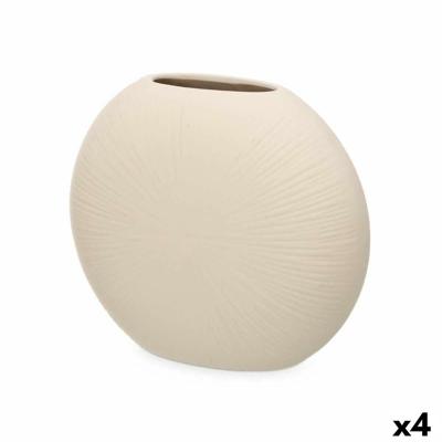 Vaas Beige Keramisch 29 x 26 x 11 cm (4 Stuks) Rond