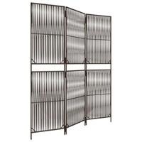Kamerscherm 3 panelen poly rattan bruin - thumbnail