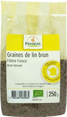 Primeal Lijnzaad bruin bio 250 Gram Primeal Lijnzaad bruin bio 250 Gram
