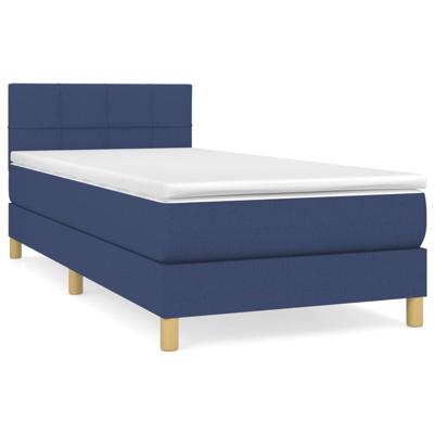 Boxspring met matras stof blauw 100x200 cm