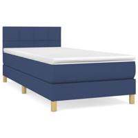 Boxspring met matras stof blauw 100x200 cm - thumbnail