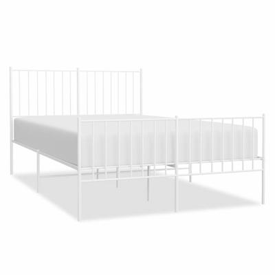 Bedframe met hoofd- en voeteneinde metaal wit 120 x 190 cm