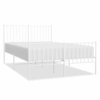 Bedframe met hoofd- en voeteneinde metaal wit 120 x 190 cm - thumbnail