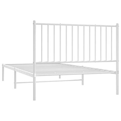 Bedframe met hoofdbord metaal wit 107x203 cm