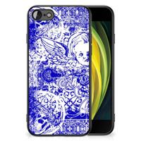 Telefoonhoesje iPhone SE 2022 | SE 2020 | 7/8 Angel Skull Blauw - thumbnail