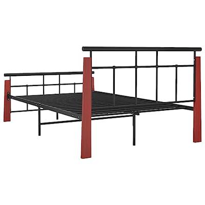 Bedframe metaal en massief eikenhout 120x200 cm
