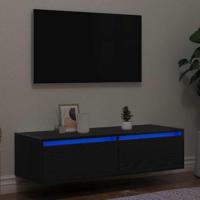 Tv-meubel met LED-verlichting 100X35,5x25 cm zwart eikenkleurig - thumbnail