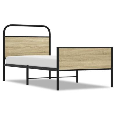 Bedframe zonder matras metaal sonoma eikenkleurig 180x200 cm - thumbnail
