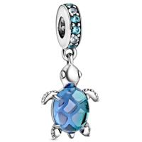 Pandora 798939C01 Hangbedel Sea Turtle zilver-murano zilverkleurig-blauw - thumbnail