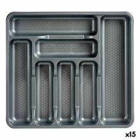 Bestekorganizer Kinvara Grijs Plastic 39 x 5 x 42,5 cm 42,5 x 5 x 39 cm (15 Stuks) - thumbnail